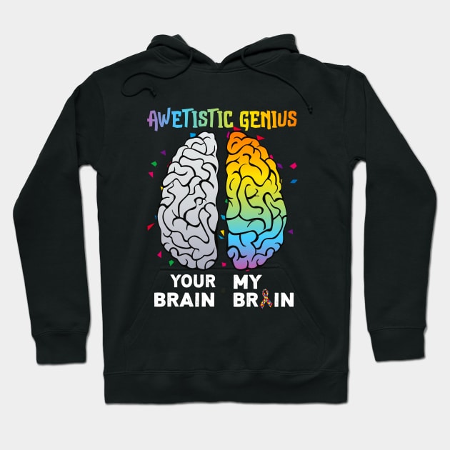 awetistic genius your brain my brain Hoodie by Family